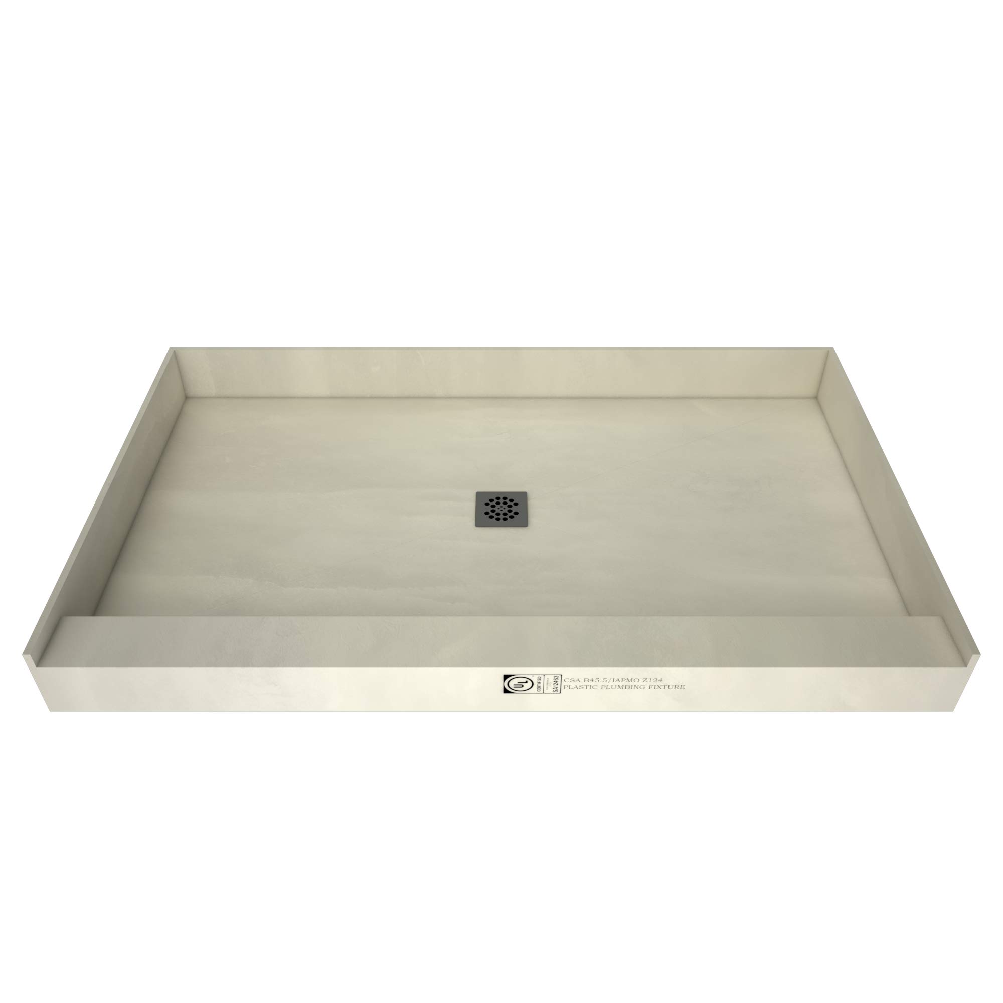 Tile Redi B3772C-SCSQBVZ Redi Base Shower Pan, 72" W x 37" D, Brushed Nickel