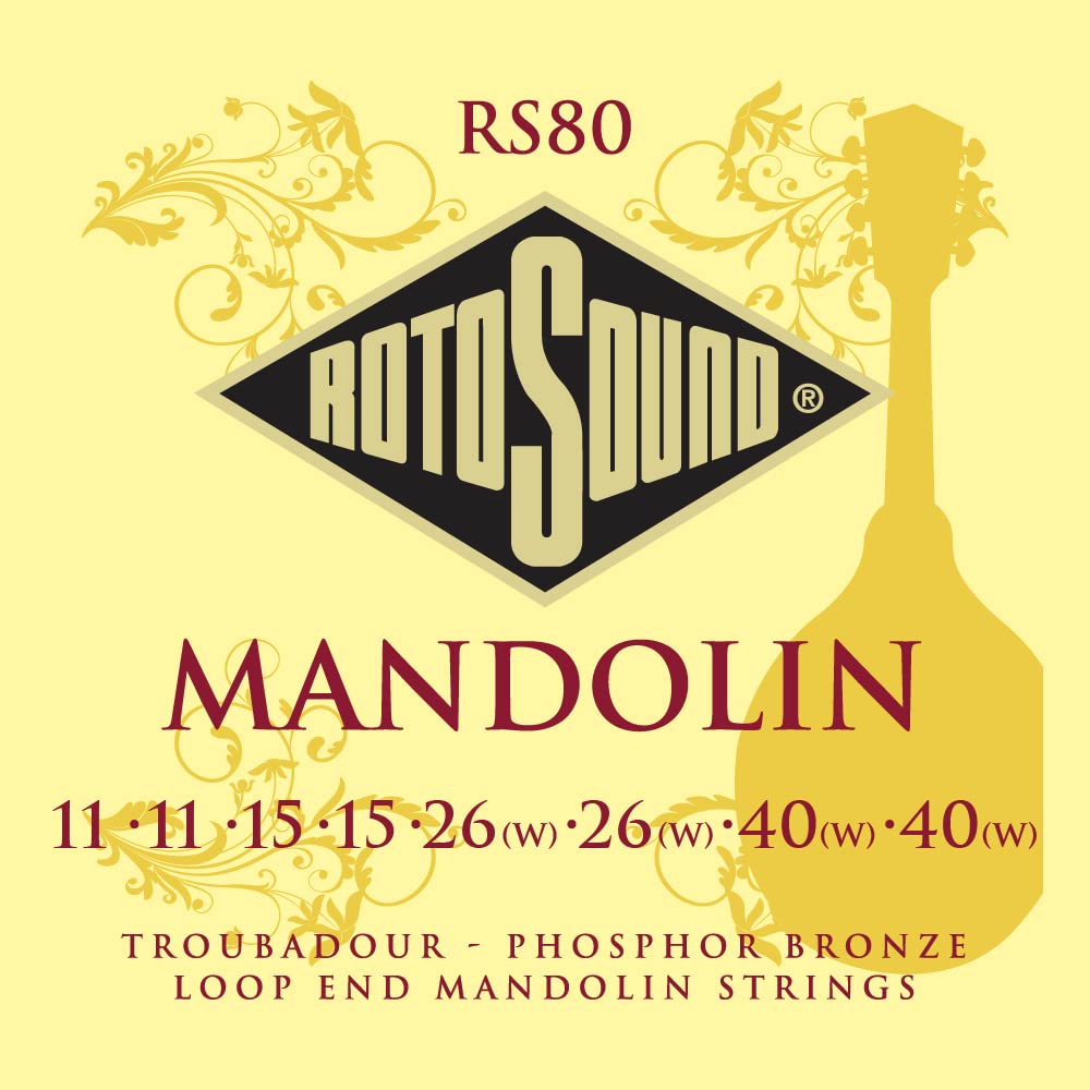 Rotosound Strings for Mandolin, Strings Set RS80 Medium 10-34
