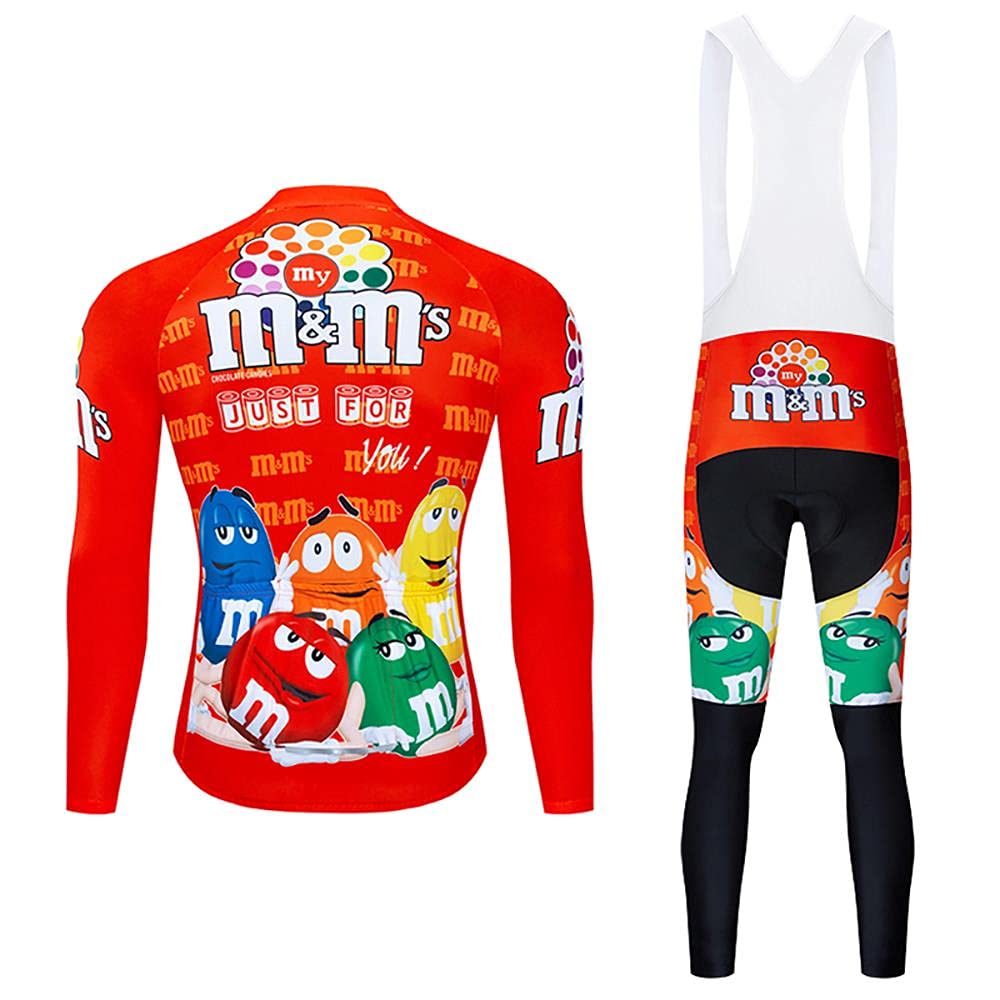 Maglia da ciclismo + pantaloni da uomo a manica lunga da ciclismo imbottitura, equipaggiamento per bicicletta e mountain bike, traspirante confortevole - 3