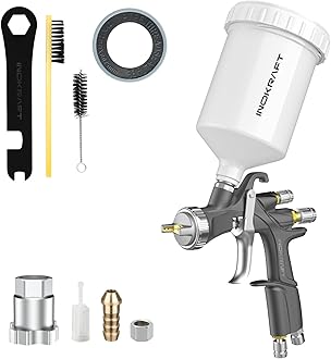 InoKraft D1 LVLP Air Spray Gun Basic Kit, Ease of use, Paint Gun for Cars & House DIY Painting, 1.3mm Nozzle, with Paint Sprayer Accessories