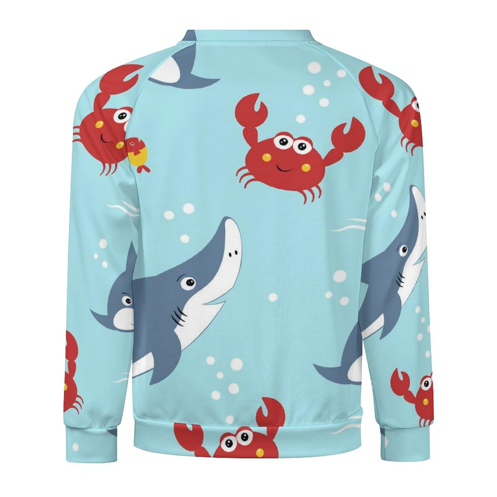 Amazon.co.jp: プルオーバー メンズ 長袖 かにの柄 魚 サメ 鮫