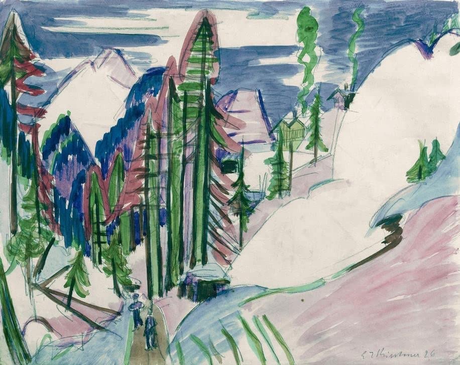 Affiche impression d'art de la Porte de Brandebourg par Kirchner sur toile 60x90cm