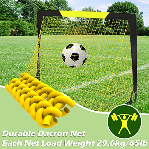 Image of Happy Jump Portable Soccer Goal 7x5 & 5x3.6 FT, Large-Frame Training Net | Great for Kids Ages 6-14 Skill Development, Ideal for Backyard Park School Beach Indoor Outdoor, Easy Fold Durable Dacron Net