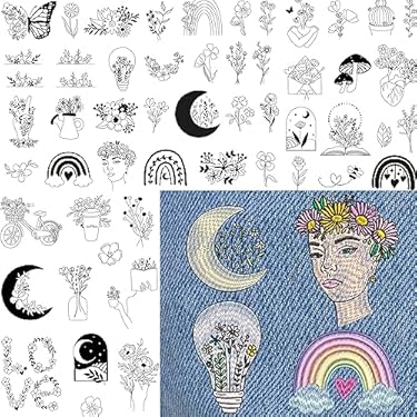 AMAZON - Water Soluble Stabilizer for Embroidery Patterns Transfers Stick Stitch Paper, Sticky Stabilizer for Embroidery Tear Away Designs, Peel Stick Sew Sticker Dissolve Self Adhesive Wash Away Stencils