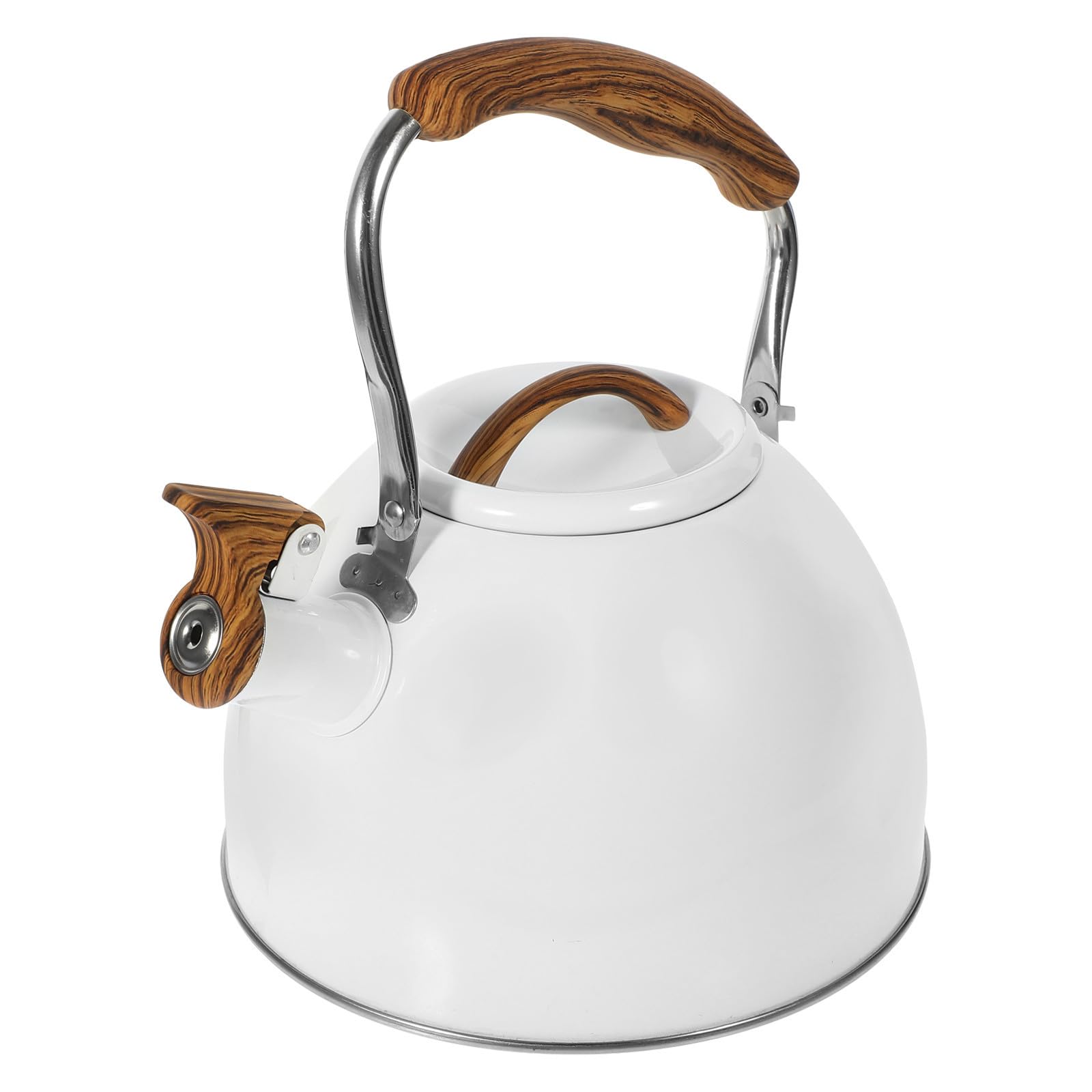KICHOUSE Hervidor de Agua Portátil de Acero Inoxidable Silbato Automático de 3l, Tetera Ligera de Color Claro Adecuado para Cocina Doméstica y Camping