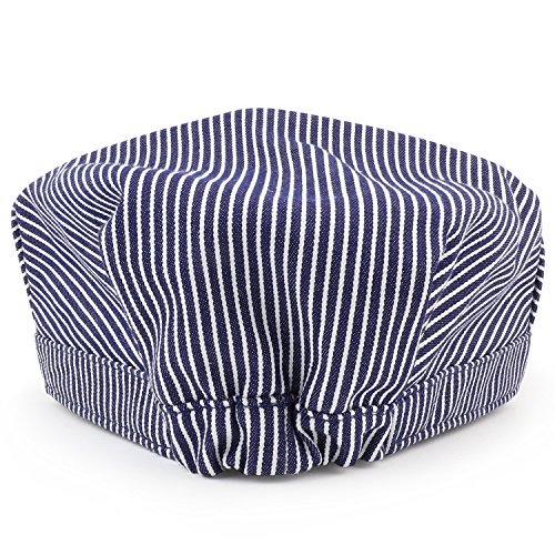 Armycrew Denim Blue Stripe Train Engineer Conductor Cap Fits Infant to Adult 3XL3