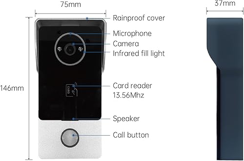 Miniatura 3 de Sistema de intercomunicación de timbre de video inteligente con bloqueo magnético de 600 libras, monitor Wi-Fi con pantalla táctil de 7 pulgadas,