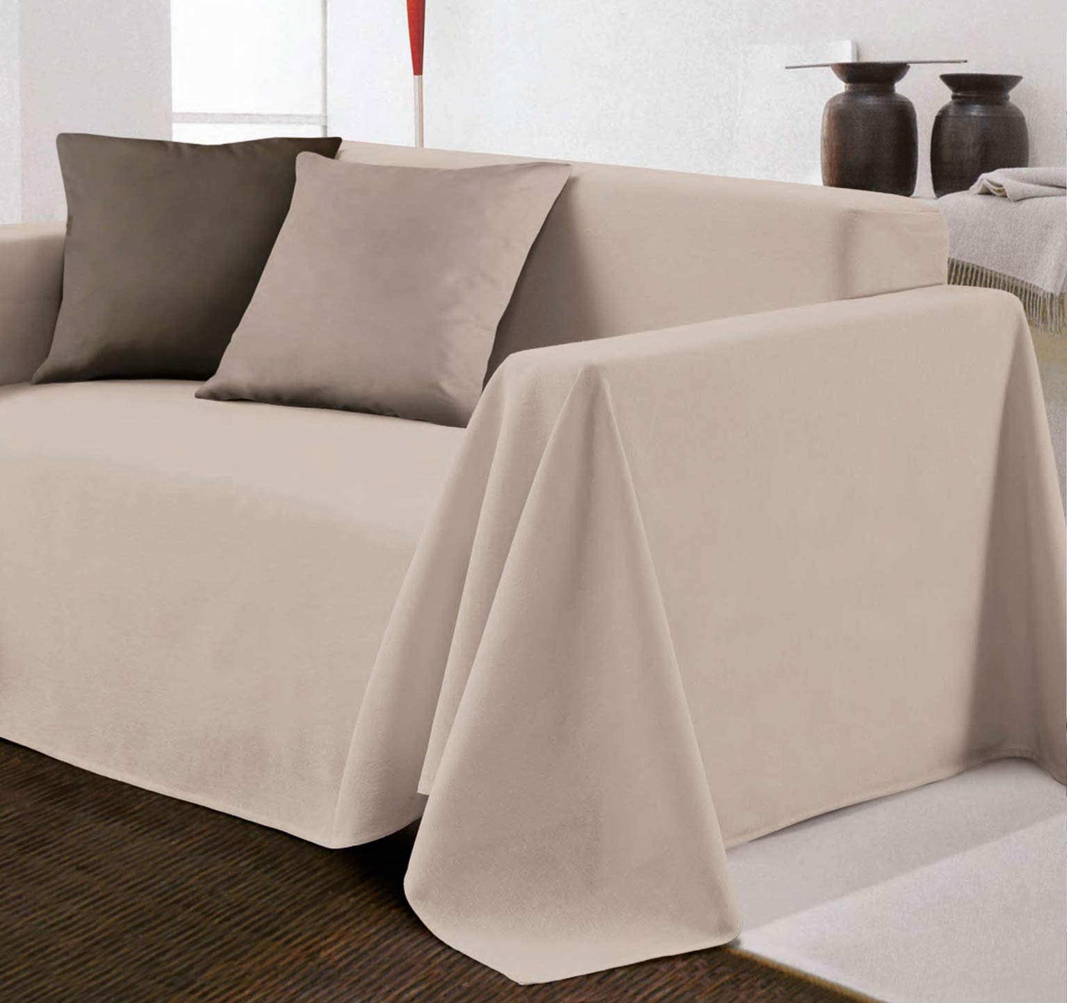 Casatessile Kiara Unito, copriletto Telo arredo cm 220x260 - Marrone
