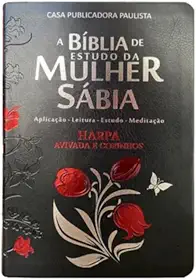 Bíblia da mulher sábia full color c/ harpa - Tulipa preta