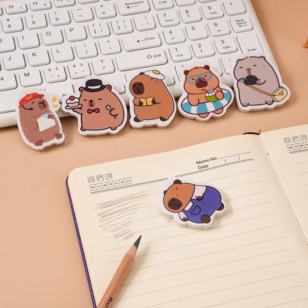 Gommes Capibala Mignonnes pour Enfants, Surprise De Dessin Animé pour Étudiants, Dessin, Écriture, Fournitures Scolaires