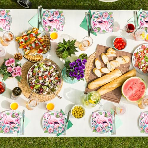 20 Stück Flamingo-Party-Servietten, Cocktail-Servietten, Dinner-Servietten, weiche Party-Papierservietten, Geschirr für Geburtstag, Hawaii-Party, Flamingo-Themenparty-Dekorationen