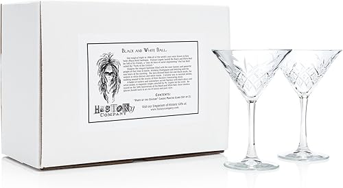 Miniatura 1 de HISTORY COMPANY Juego de 2 vasos de Martini clásicos "Party of the Century" (colección de caja de regalo)