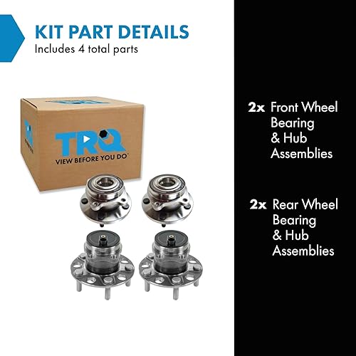 Vista 578 de TRQ Juego de 2 rodamientos y bujes de rueda trasera izquierda y derecha compatible con Ford Expedition 2007-2010 Lincoln Navigator 2007-2010