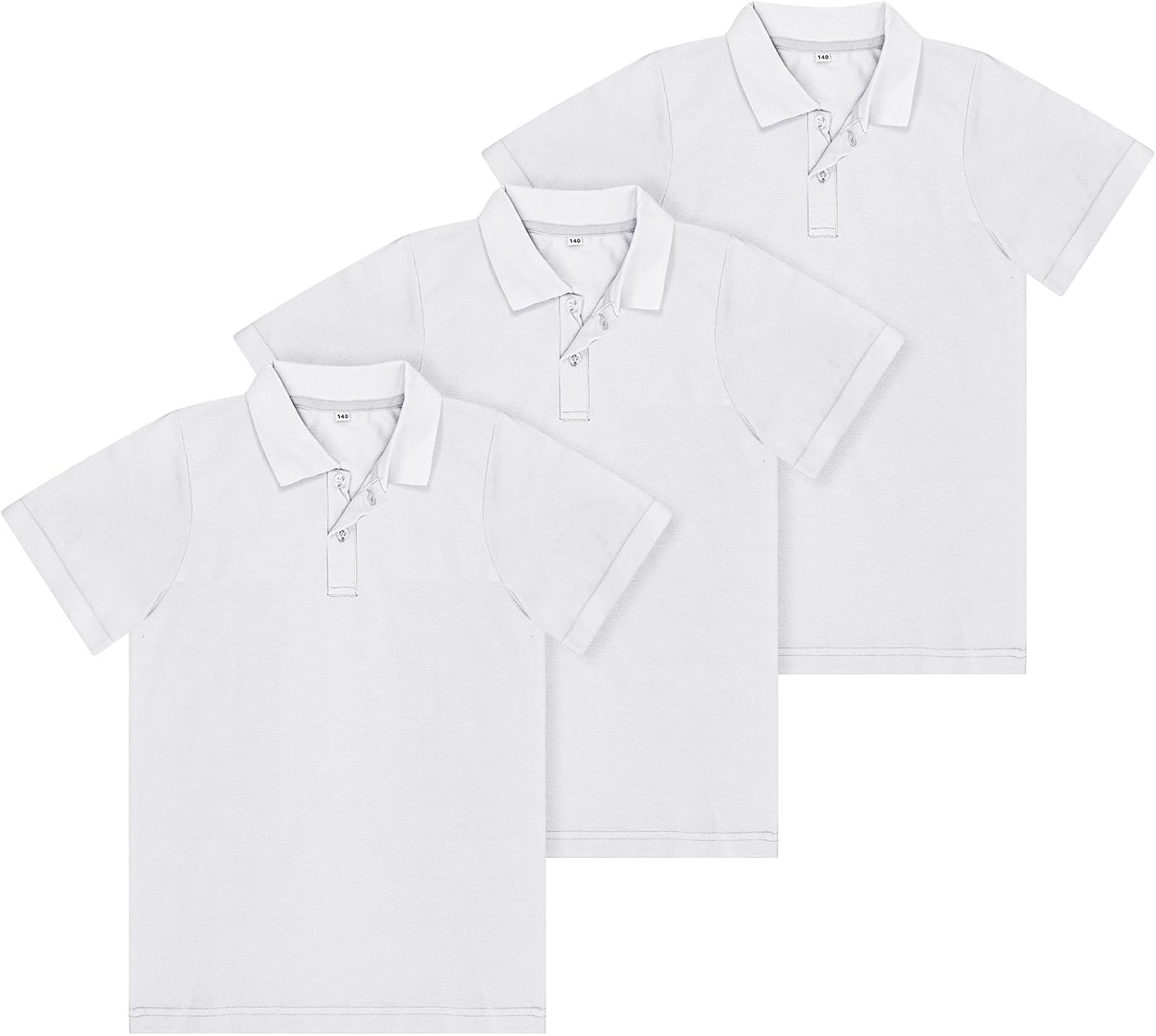 Toulite 3 Pcs Kids Shirt School Uniform T Shirt Short Sleeve Solid Shirt for Boys Girls Casual Sport