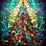 KICHANG Christmas Tree Diamond Painting Kits 5D Diamond Painting,DIY Diamond Art Diamond Painting Kits for Adults,Round Full Drill Diamond,Diamond Dots Diamond Art Kits for Home Decor Gift-12x12inch