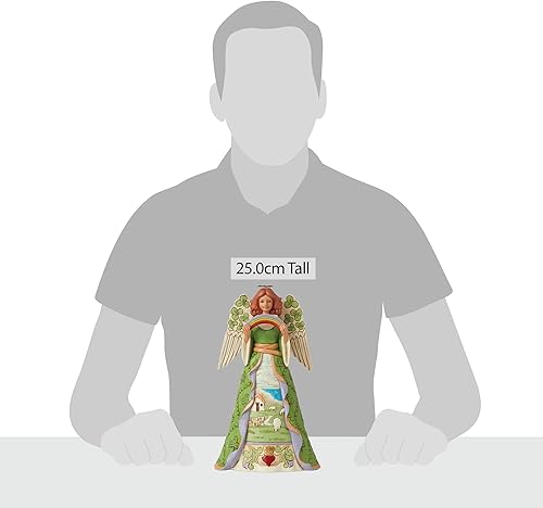 Miniatura 4 de Enesco Jim Shore Heartwood Creek - Figura de ángel irlandés con ala de trébol, 9.75 pulgadas