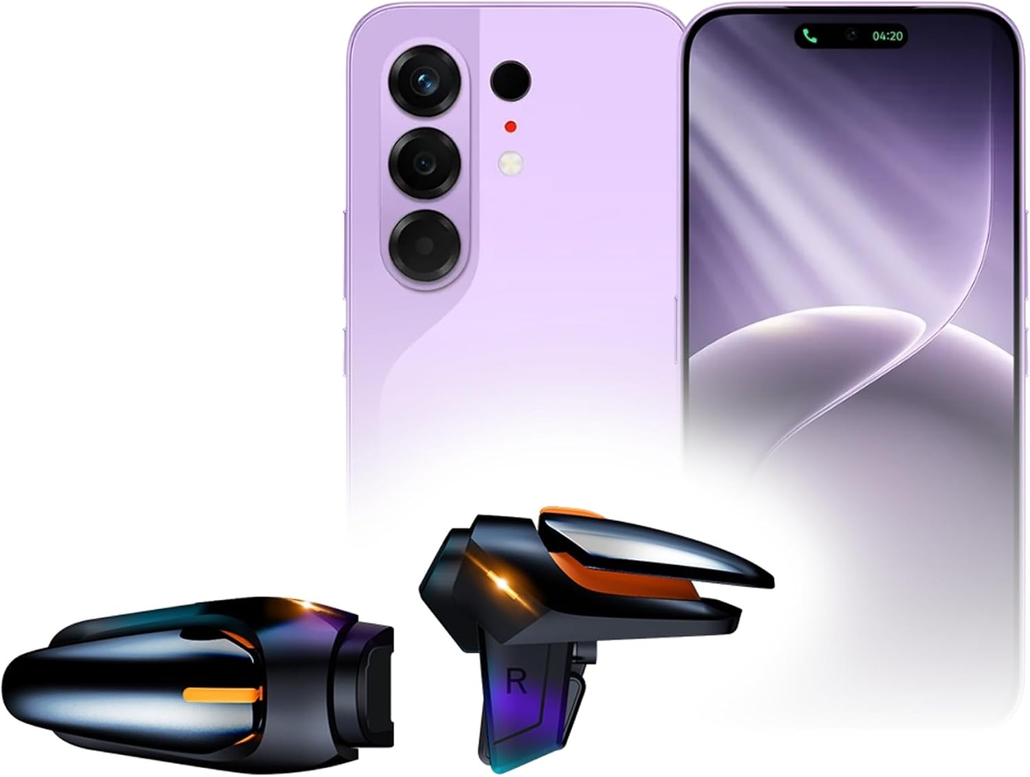 BoxWave Gaming Gear Compatible with Tecno Camon 50 4G - Touchscreen QuickTrigger Auto, Trigger Buttons Autofire Gaming Mobile FPS - Jet Black