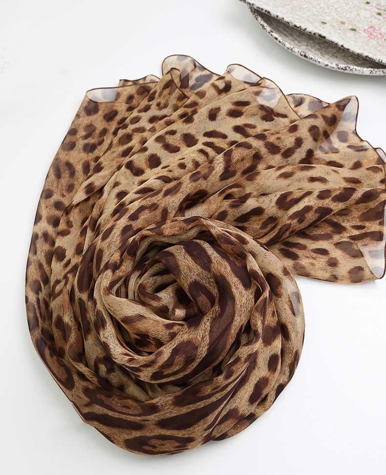 Women’s Shawl Scarf with Leopard Printed - Soft Stylish Brown Animal Print Wrap Scarves for all Seasons Outdoor3