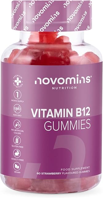Vitamin B12 Gummies - Vegan - High Strength - 1 Month Supply - Vitamin B12 1000 MCG  Enriched with Vitamin C, B1, B2, B6, Biotin - Vitamin B12 Gummies Made by Novomins