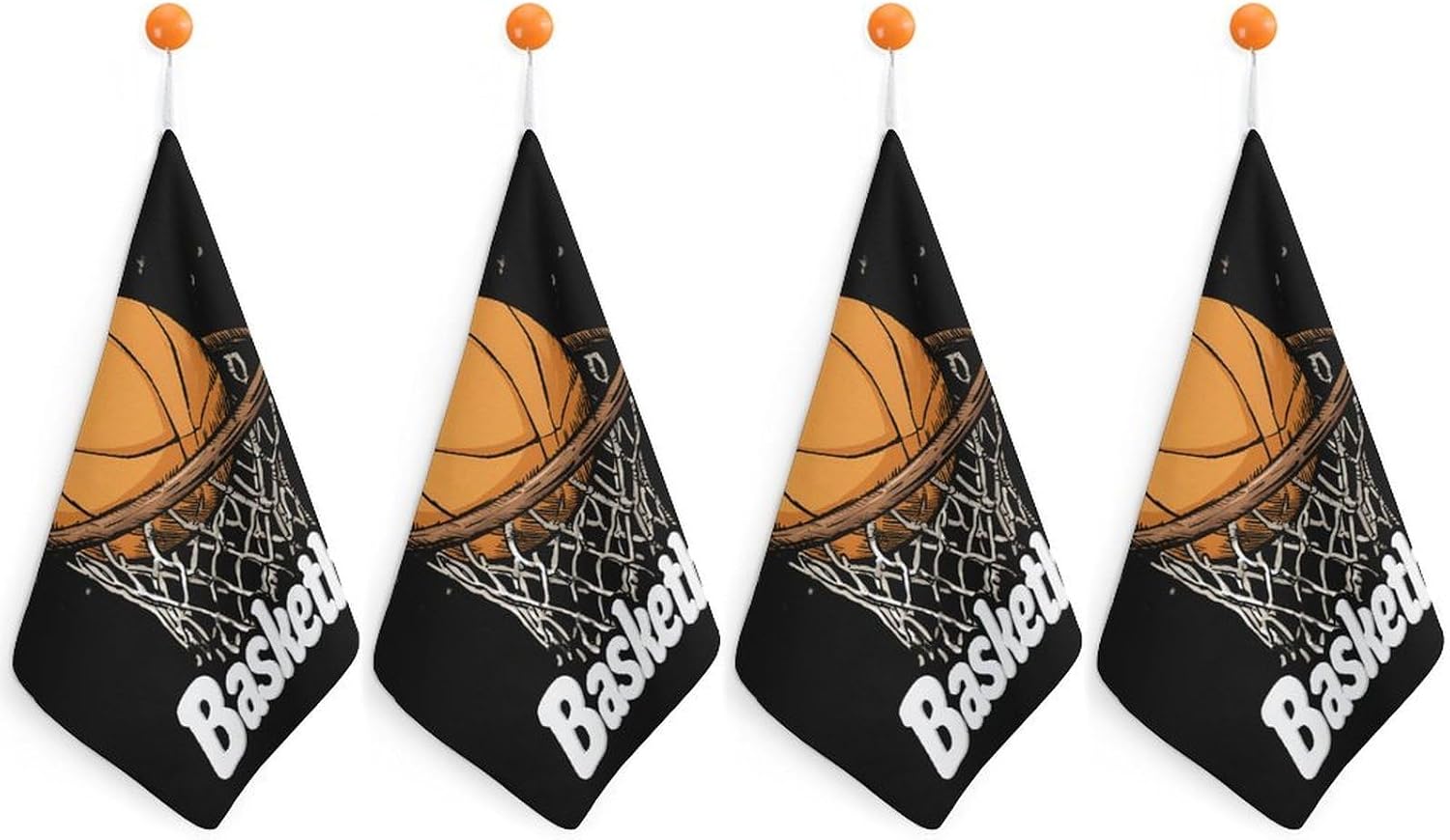 Basketball Print Hand Towels for Bathroom Handkerchief | Absorbent,with Hanging Loop,Kitchen Towels,for Home Hotel,Soft
