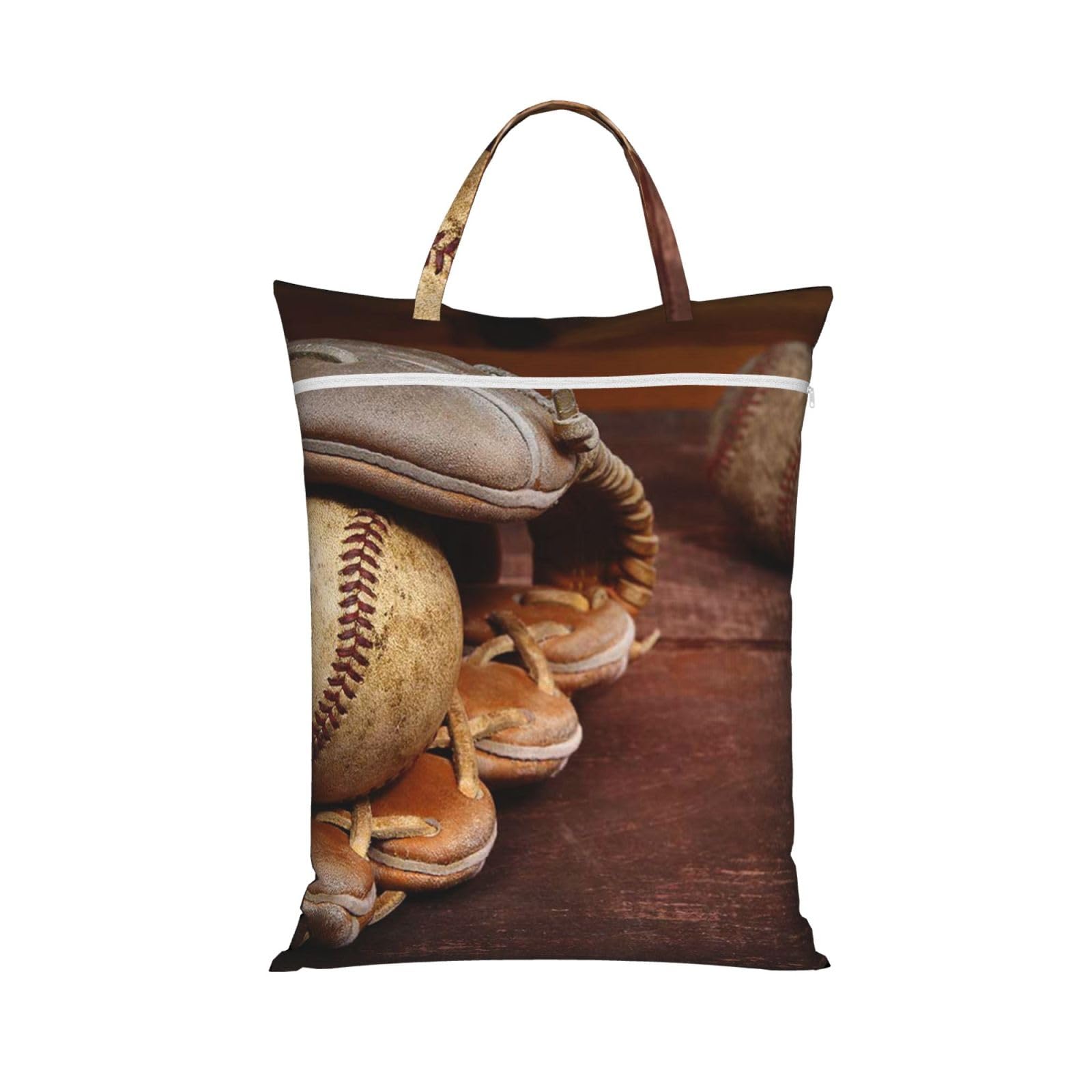 YFSGDLBN Baseball printed Travel dirty laundry bag clothes pack Storage Basket Bag