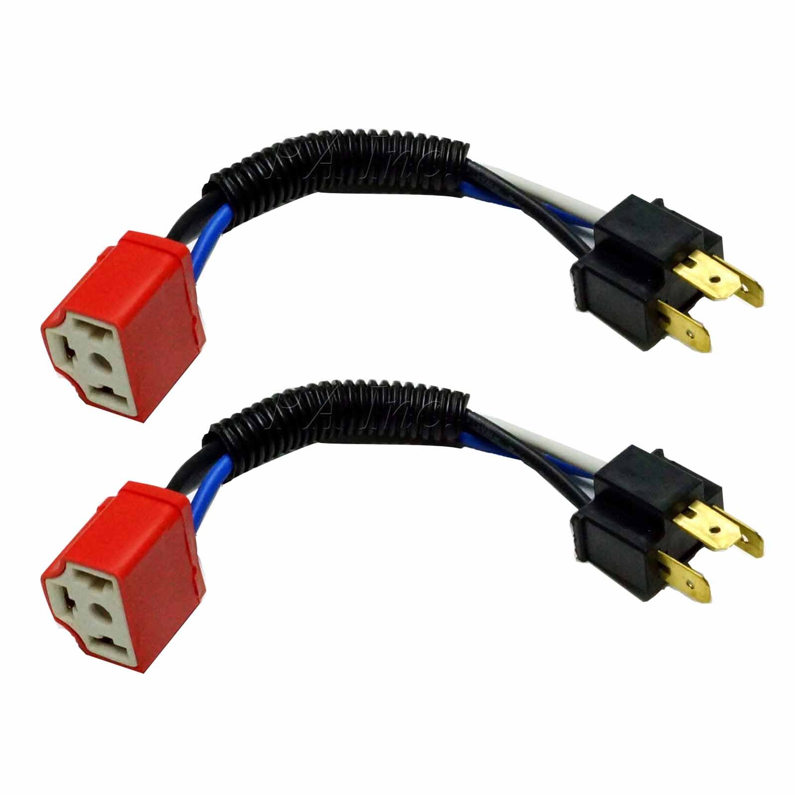 Juego De 2 Extensiones De Cable Con Enchufe Cerámico Para Bombillas H4/9003 - Alta Temperatura, Para Faros Y Nieblas