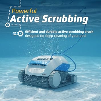 Dolphin Proteus DX1 Automatic Robotic Pool Vacuum Cleaner, Active Scrubber Brush, Top Load Filters Access - Ideal for Pools up to 33FT