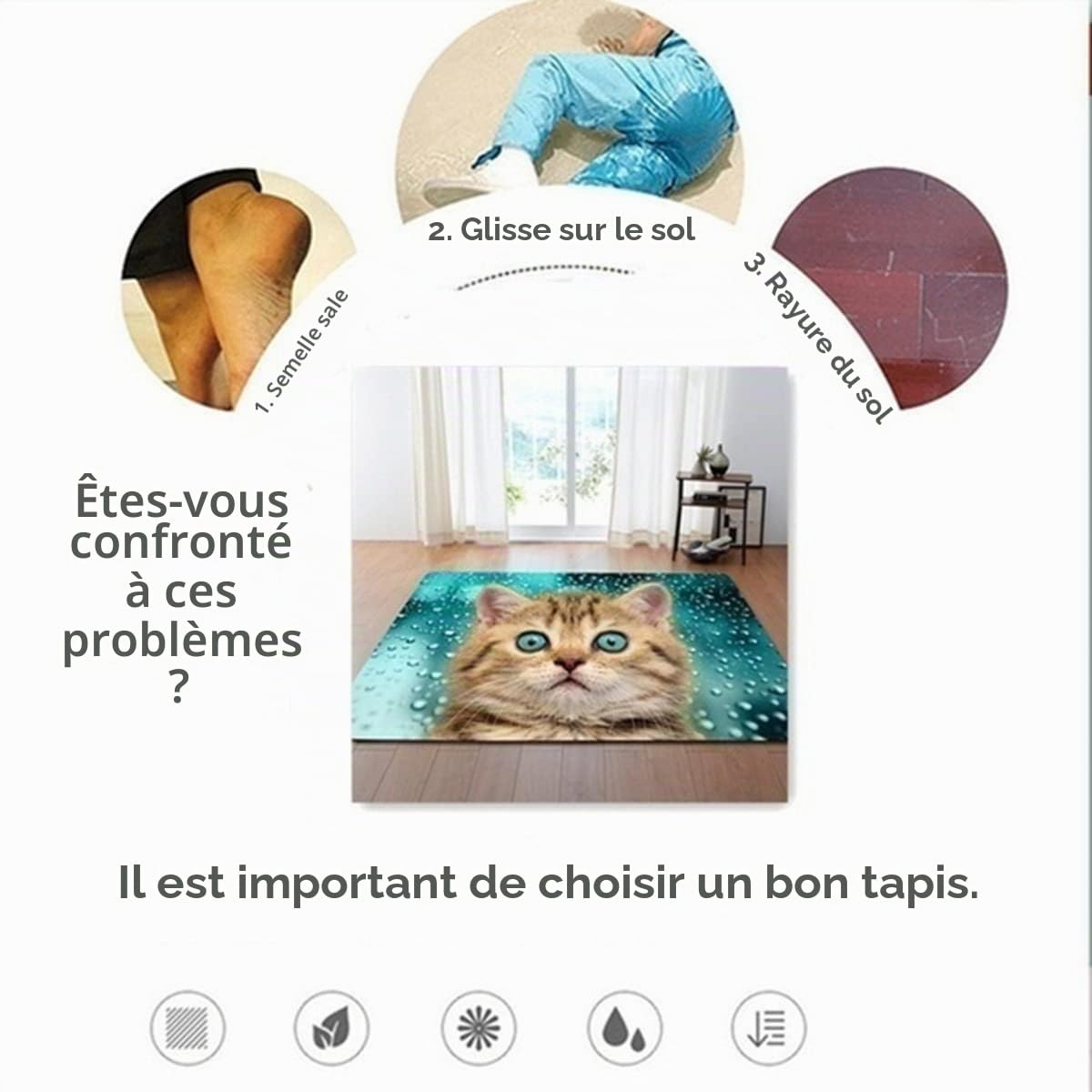 Monde sous-Marin 3D Ocean Tapis Poisson Corail Dauphin Modèle Maison Salon Chambre Salle De Bain Carpet AntidéRapant Porte D'entrée Rug Ocean World Tapis Rampant pour Enfants (140x200 cm, Modèle 3)