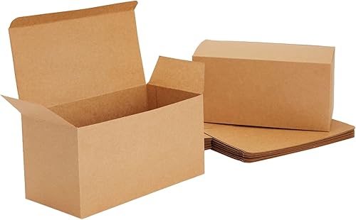 Miniatura 8 de Juvale Cajas de regalo con tapas para regalos, paquete de 20, 9 x 4.5 x 4.5 pulgadas, marrón, cartulina de 300 GSM, caja de regalo con tapa para