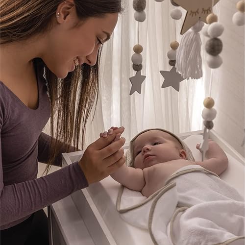 Miniatura 7 de Milliard Cómoda de guardería y cambiador de bebé con almacenamiento y cambiador de pañales extraíble, estación de cambio de pañales moderna blanca,