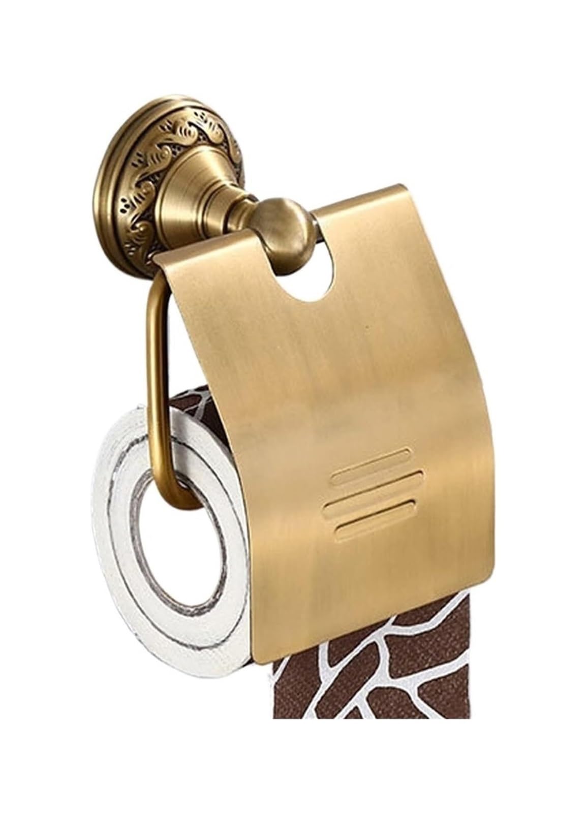Toilet Roll Holder Wall Mounted, Toilet Paper Holder Brushed Brass Wall Mount Bathroom Home Renovation