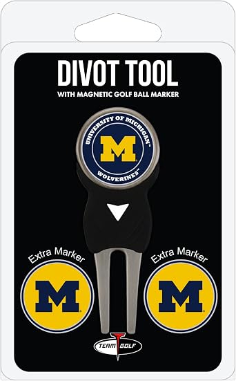 Team Golf NCAA Georgia Tech Yellow Jackets Divot Tool Pack with 3 Golf Ball Markers Divot Tool with 3 Golf Ball Markers Pack, Markers are Removable Magnetic Double-Sided Enamel