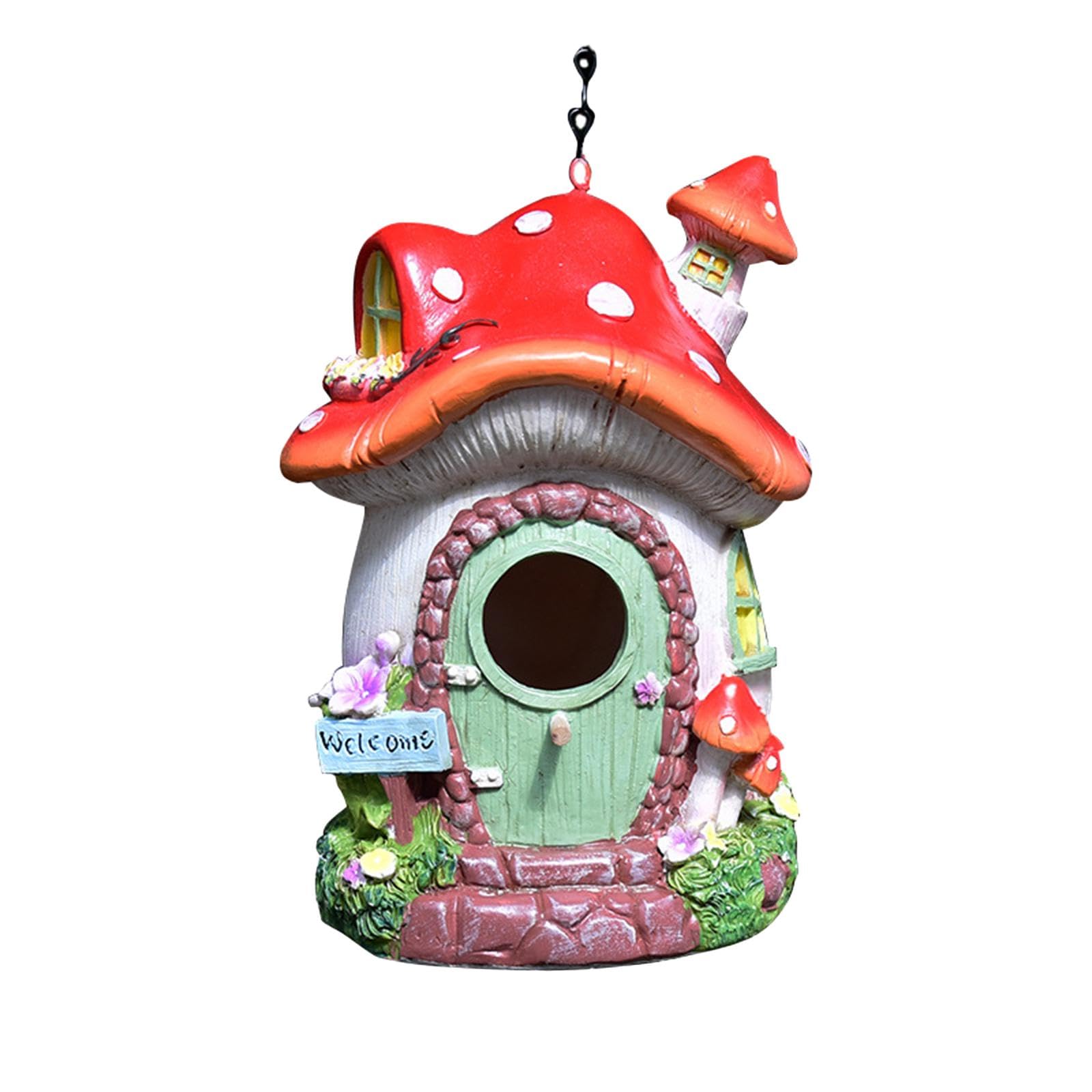 F Fityle Casa Colgante para pájaros, Refugio para pájaros al Libre, casa de Resina con Forma de, decoración para jardín, de pájaros Decorativa para