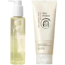 MIDHA Bran Scrub Foam 5.07fl.oz. + Rice Bran Sebum Cleansing Oil 5.07fl.oz., Korean Facial Cleanser, Soft Micro-Foam Face Wash with Balanced pH & Hydrating, Blackhead Melting, Fast Emulsifying, Tea Tr