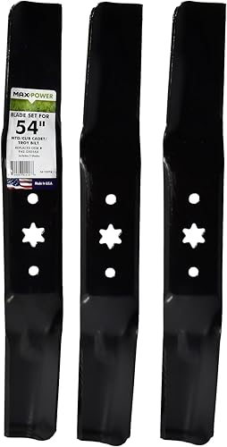 Maxpower 561557B Juego de 3 cuchillas para muchos, cortacéspedes Craftsman para corte MTD/Cub Cadet/Troy-Bilt de 54 pulgadas que sustituye a