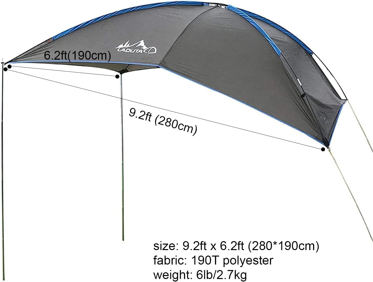 TentHome Toldo Camper Furgoneta Lateral, Toldo Parasol para Coche Camping, Caravana Verano, Autocaravana, Camion, Tienda Maletero, Impermeable, Ligero
