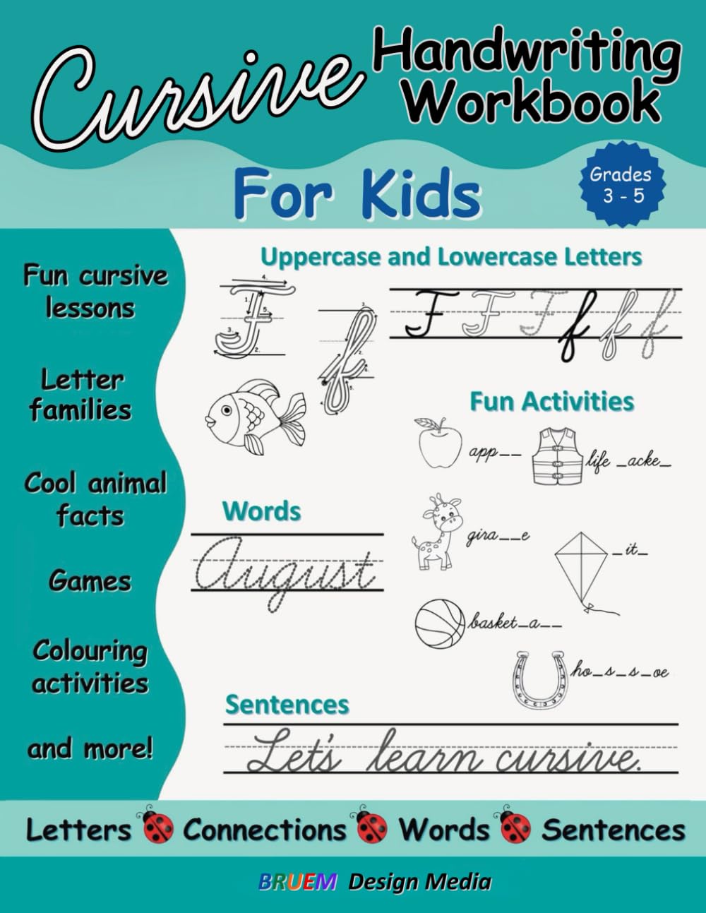 Cursive Handwriting Workbook for Kids: Cursive practice for kids 8-10 featuring cool animal facts and lots of fun activities