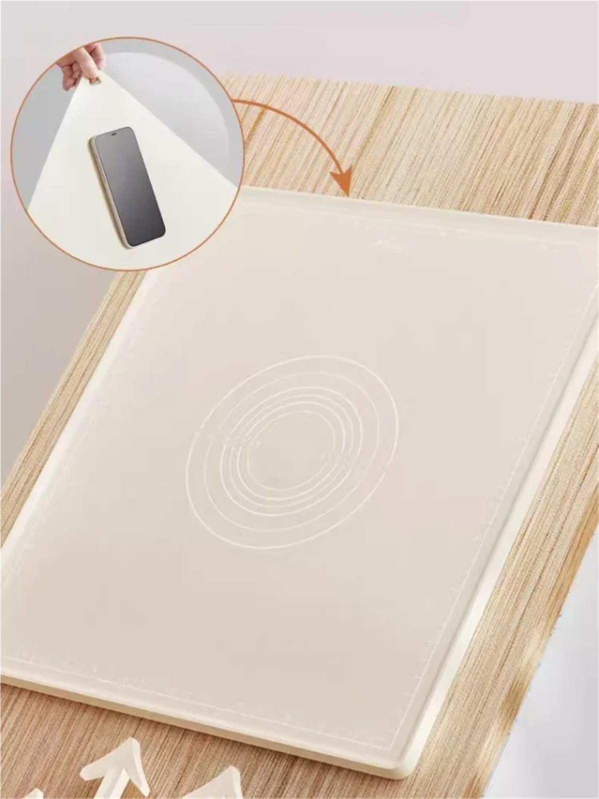 Esterilla de silicona for amasar, almohadilla espesante for el hogar, esterilla for albóndigas, plástico for, herramientas cocina para Repostería(50x70cm)