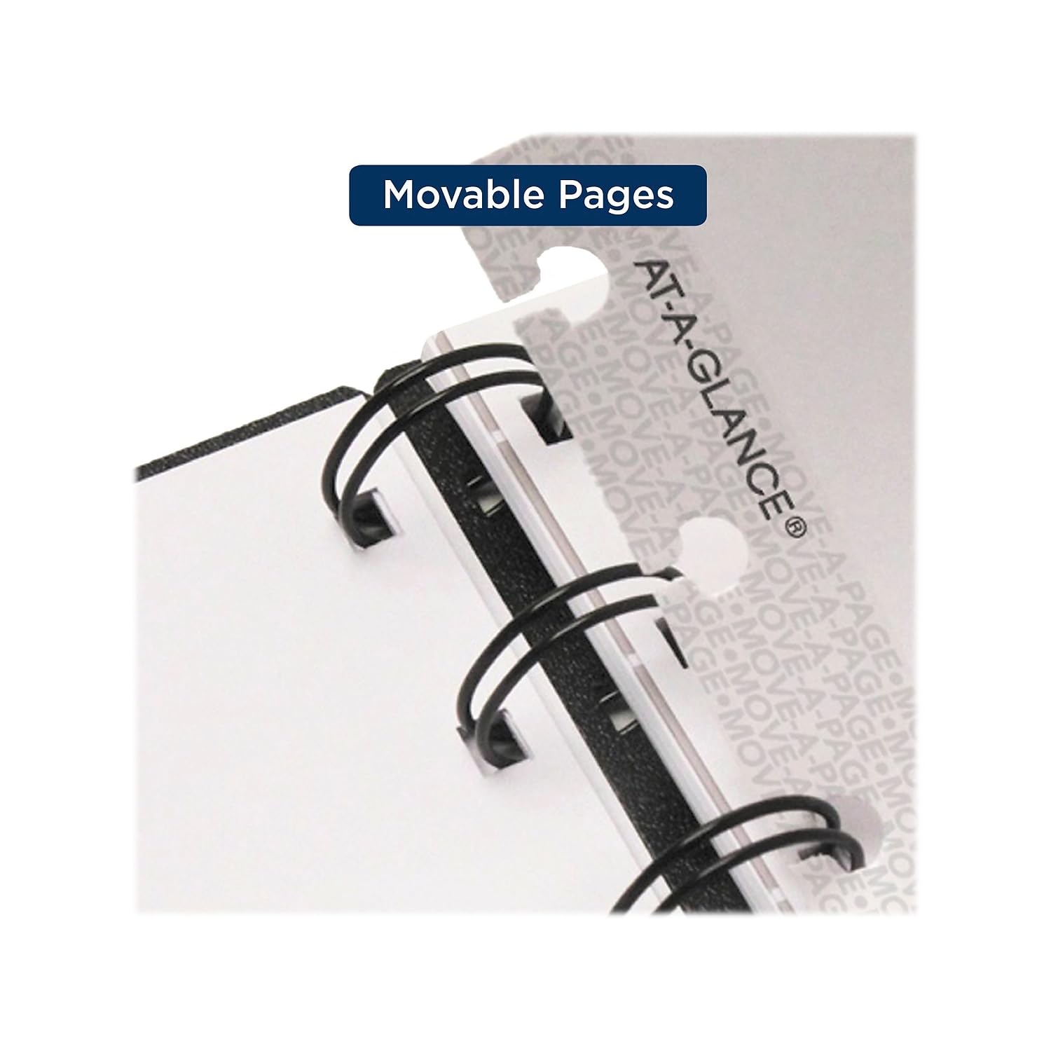2024 AT-A-GLANCE® Move-A-Page Wochen-/Monatsplaner 2024 70950E05, 21,6 x 27,9 cm, Schwarz, Januar bis Dezember 2024