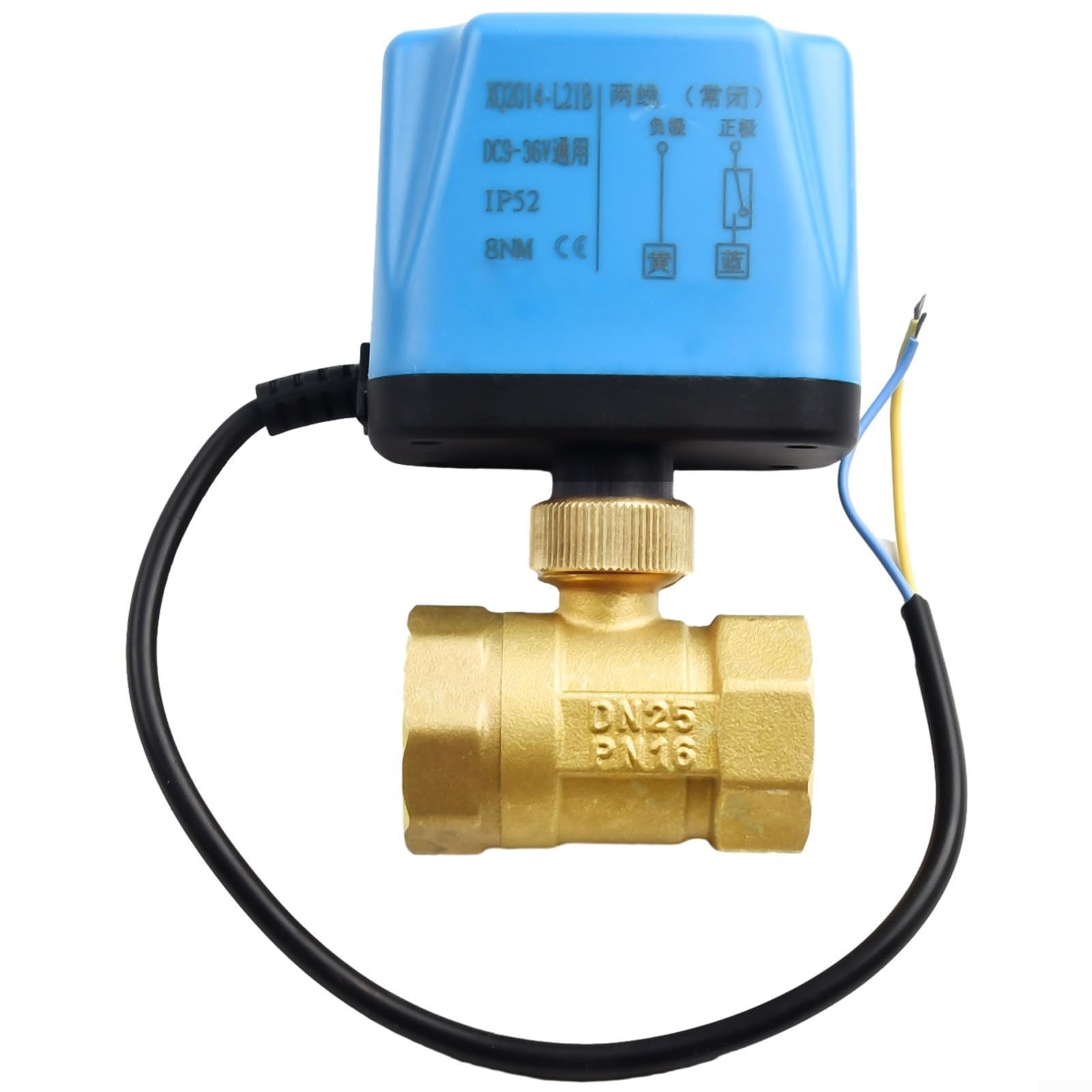 Válvula de zona de 2 vías, válvula de bola eléctrica, válvula de bola de motor, DC12V24V, 6W, 2.5MPa, IP54 impermeable, agua, vapor, aceite (1 pulgada (DN25))