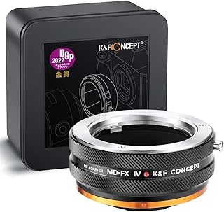 K&F Concept IV PRO MD-FX Lens Mount Adapter with Aperture Control Ring, Compatible with Minolta MD Series Lens to Fujifilm Fuji X-Series X FX Mount Cameras with Matting Varnish Design