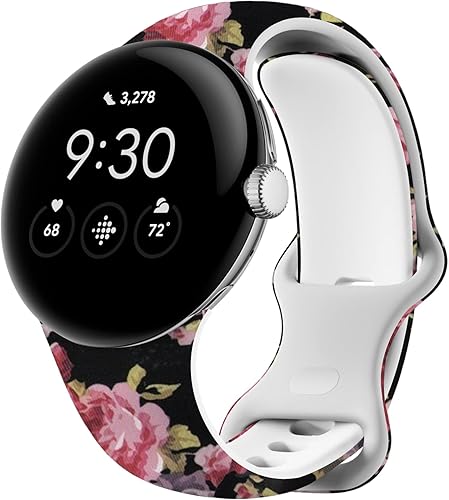 Correas de impresión compatibles con Google Pixel Watch, correa de silicona suave, transpirable, repuesto para Google Pixel Watch 21, mujeres y