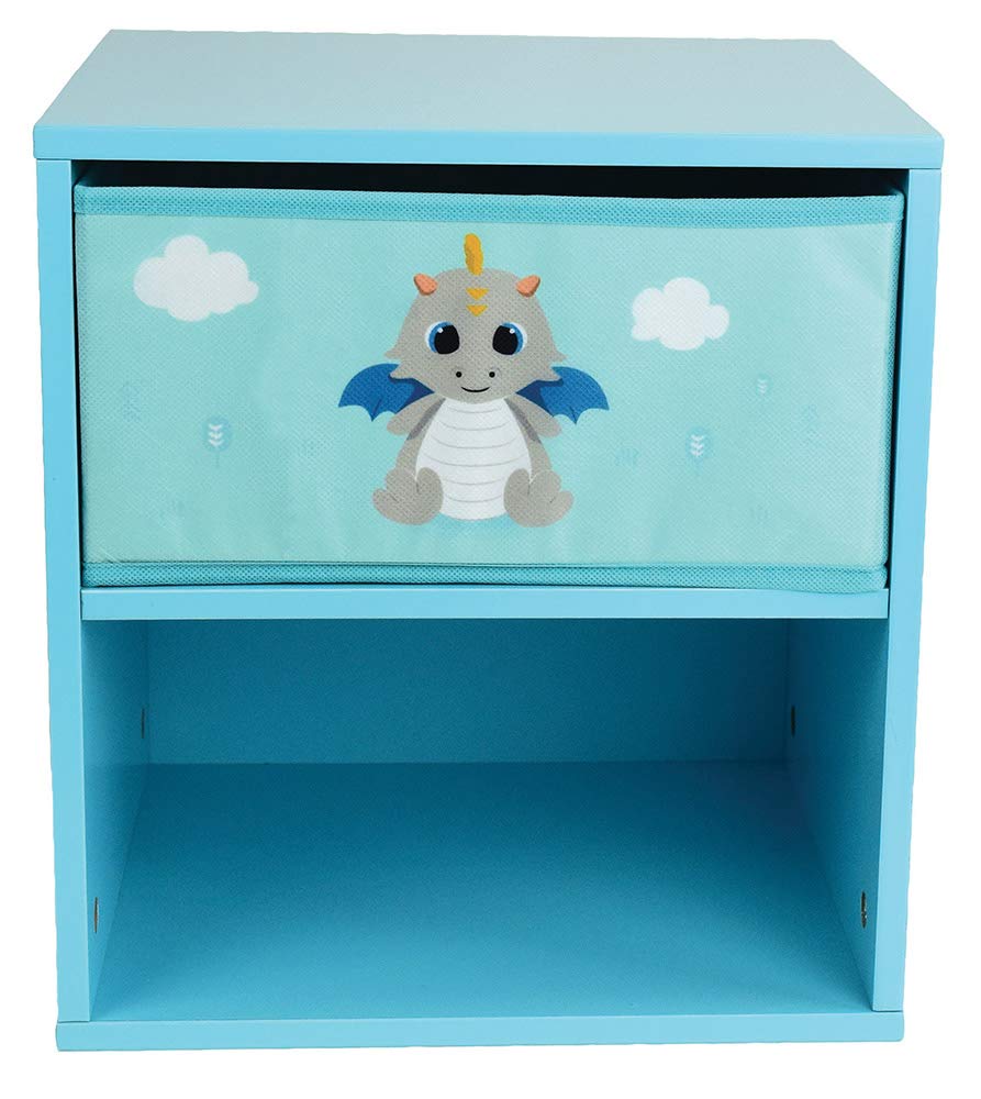FUN HOUSE 713304 LEON LE DRAGON Chevet / Table de nuit avec tiroir H.36 X L. 33 X P. 30 CM pour enfant