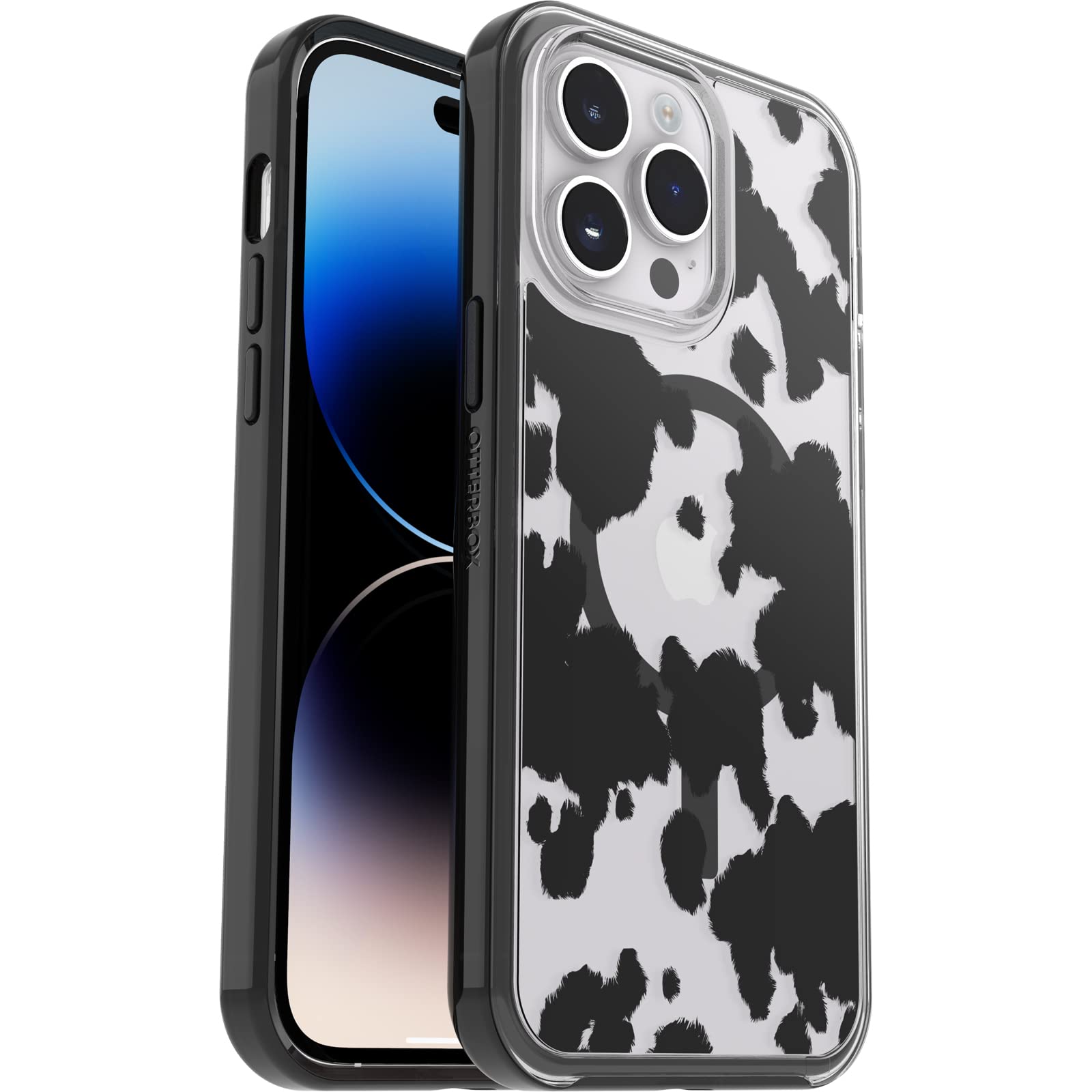 OtterBox SYMMETRY SERIES+ CLEAR Case with MagSafe for iPhone 14 Pro Max (ONLY) - COW PRINT