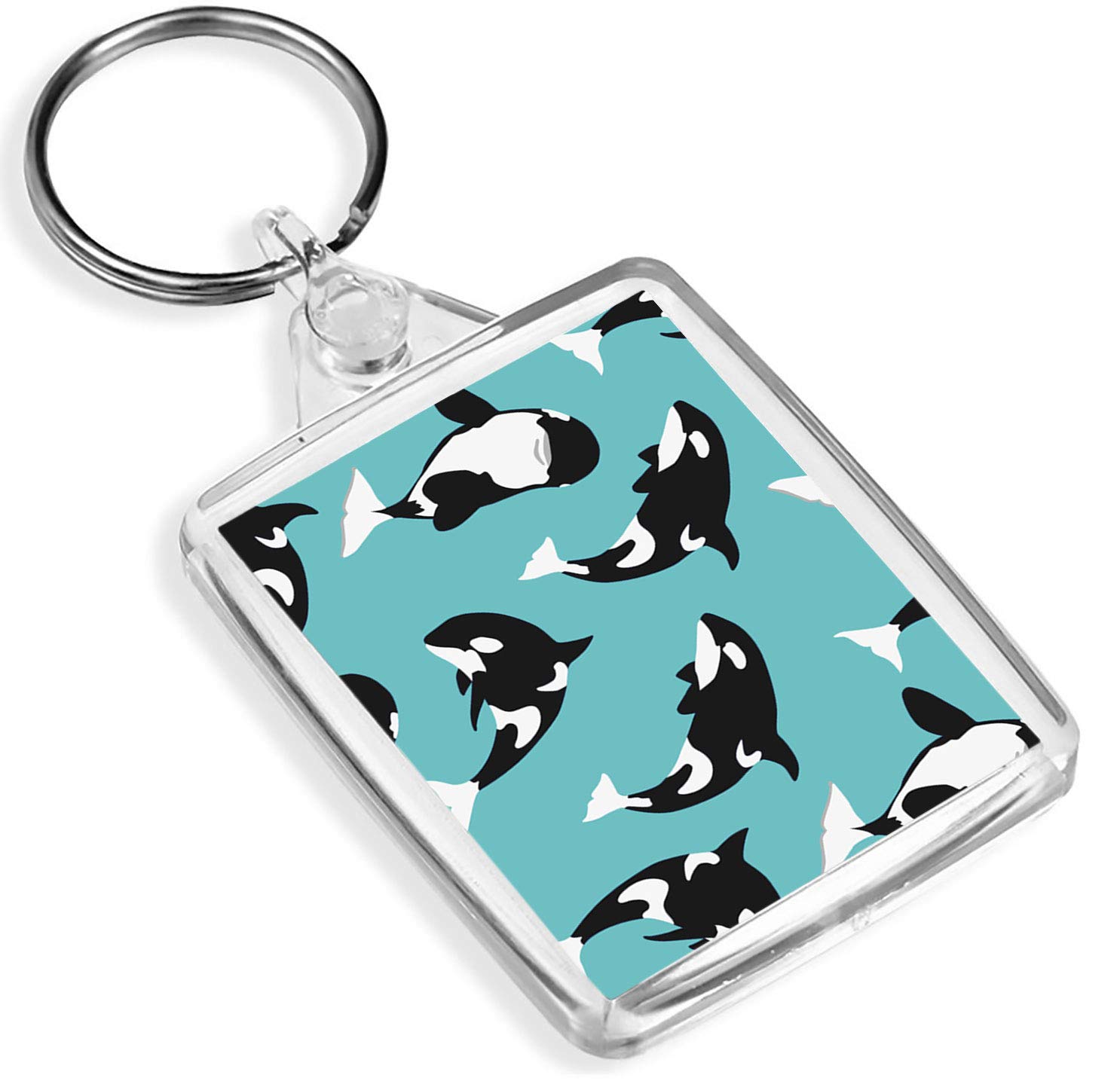 Destination Vinyl Keyrings Unisex Kids Multi 1 X Orca Killer Whale Sea Life Blue - Keyring - Ip02 - Mum Dad Kids #3541