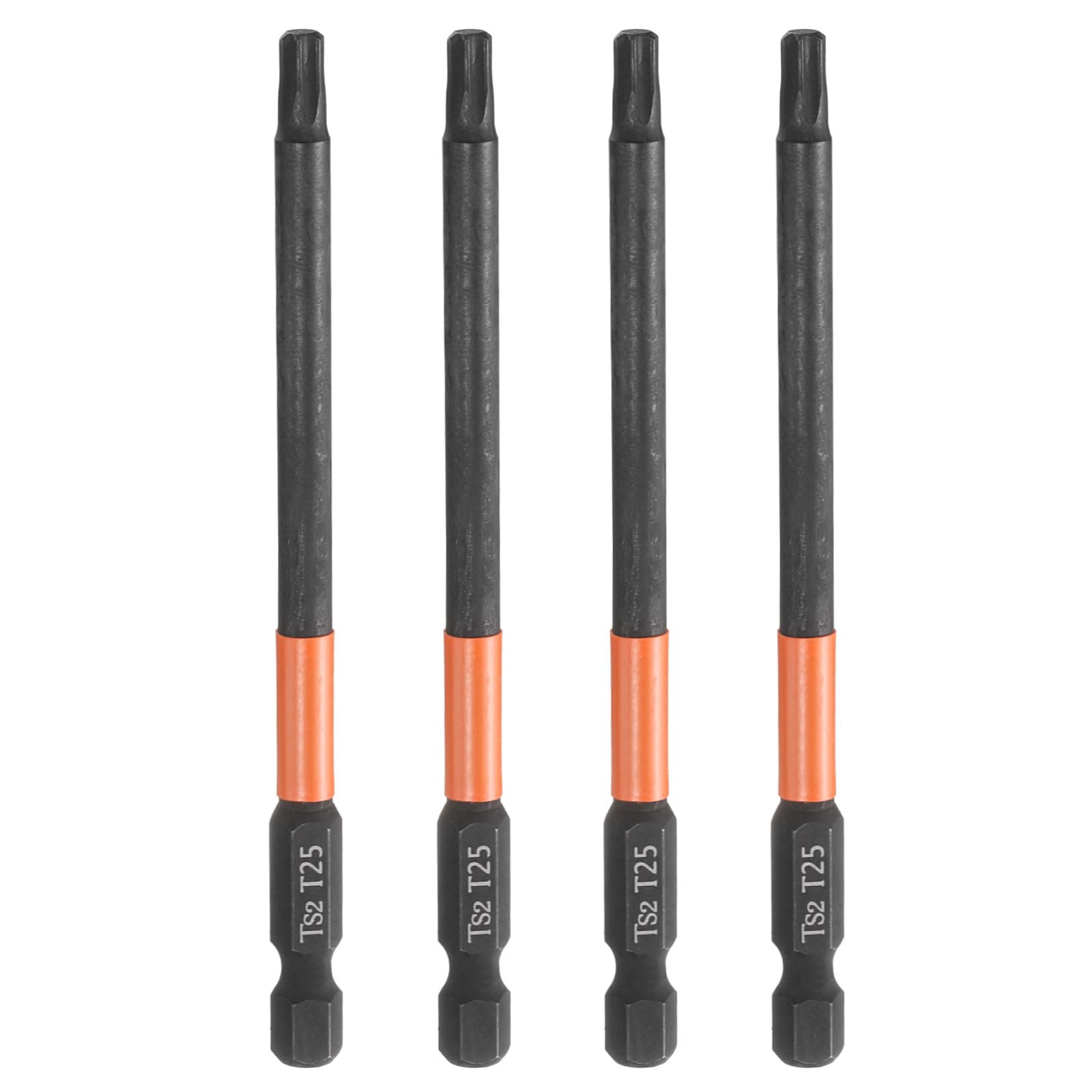 Puntas de destornillador Torx T25 de vástago hexagonal y 100 mm en acero S2 de fosfato