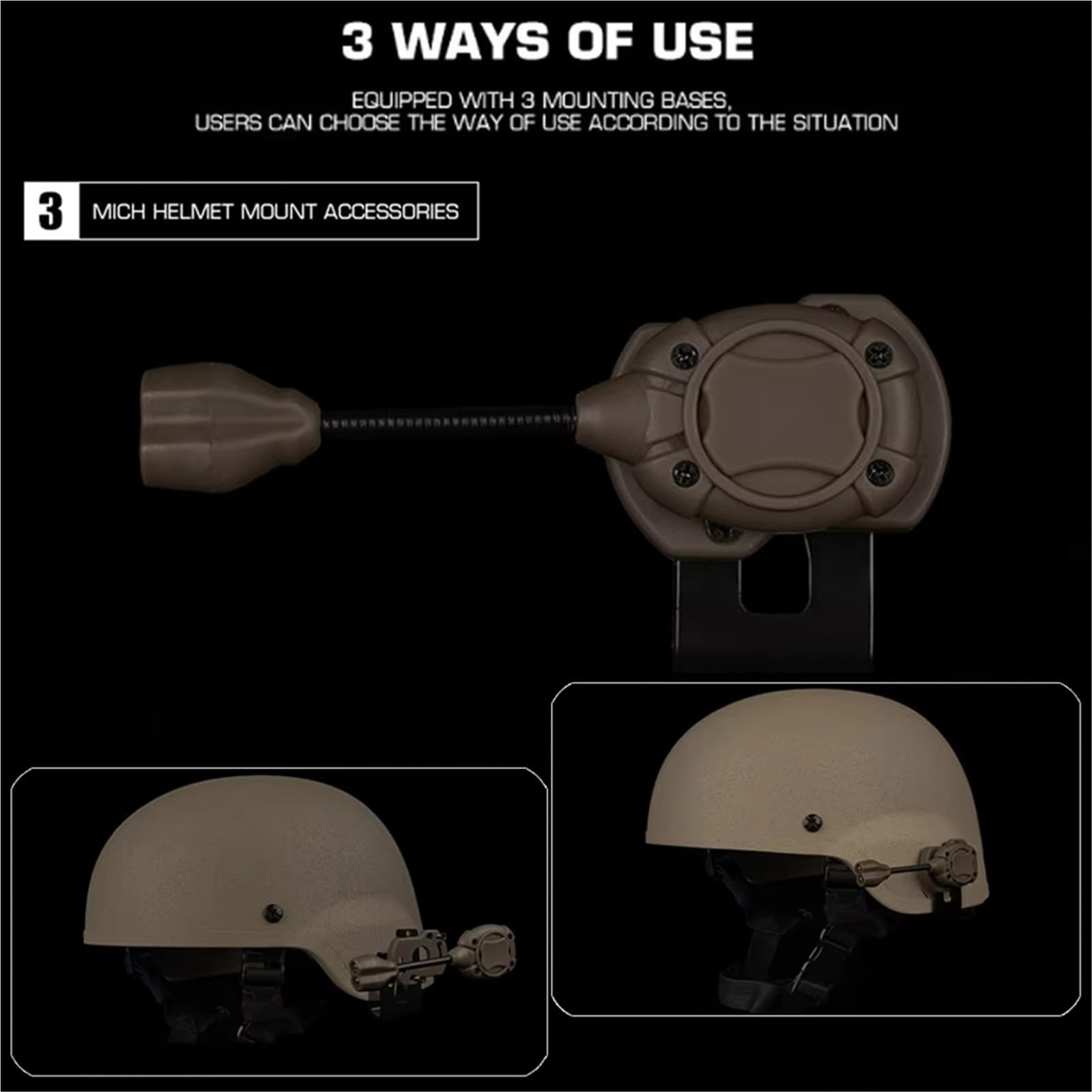 WLXW 3.0 Taktisches Helmlicht 4 Modus Rot/Grün/Blau/IR LED-Lampe Airsoft Jagd Radfahren Angeln Taschenlampe Energiesparend