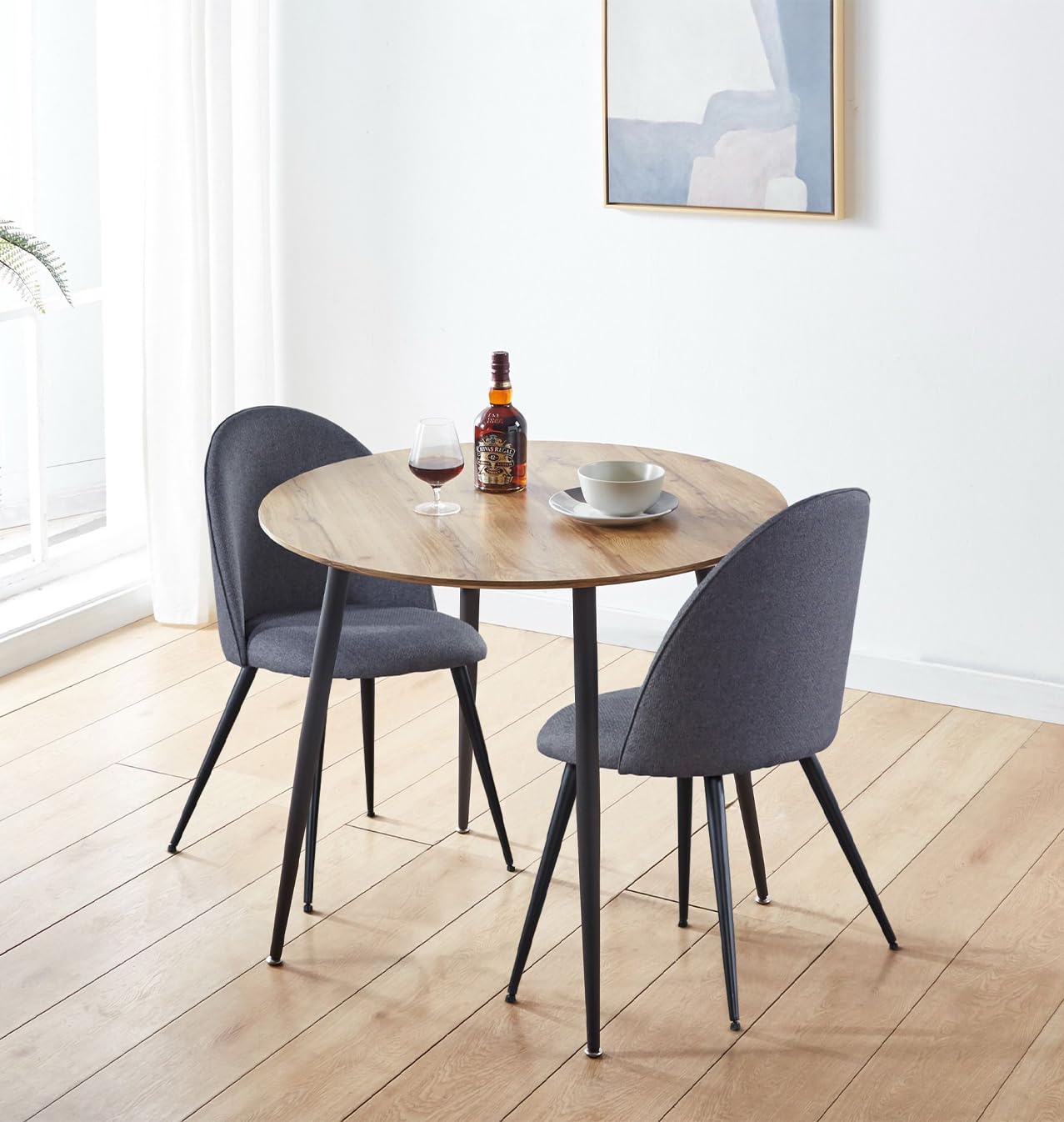Hallowood Furniture Cullompton Small Dining Table and Chair Set of 2 ...