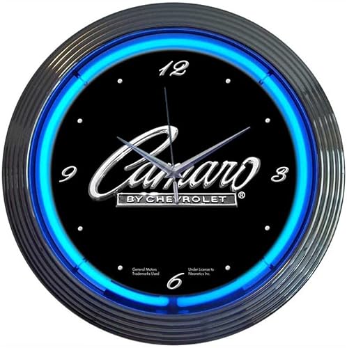 Neonetics Reloj de pared decorativo Gm Camaro Script Neon