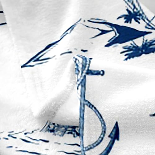 Miniatura 5 de Castle Fairy Manta náutica de franela de velero, manta de hoja de palma para niños, niñas, niños y adolescentes, manta de vellón tropical de